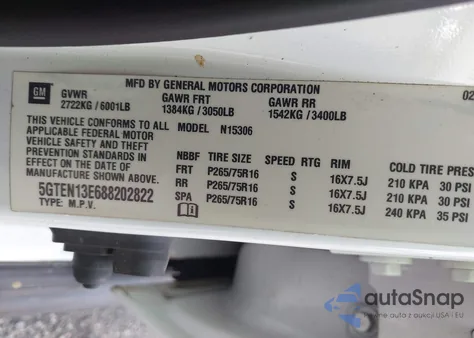 2008 Hummer H3 Suv из США, поврежденный, VIN 5GTEN13E688202822